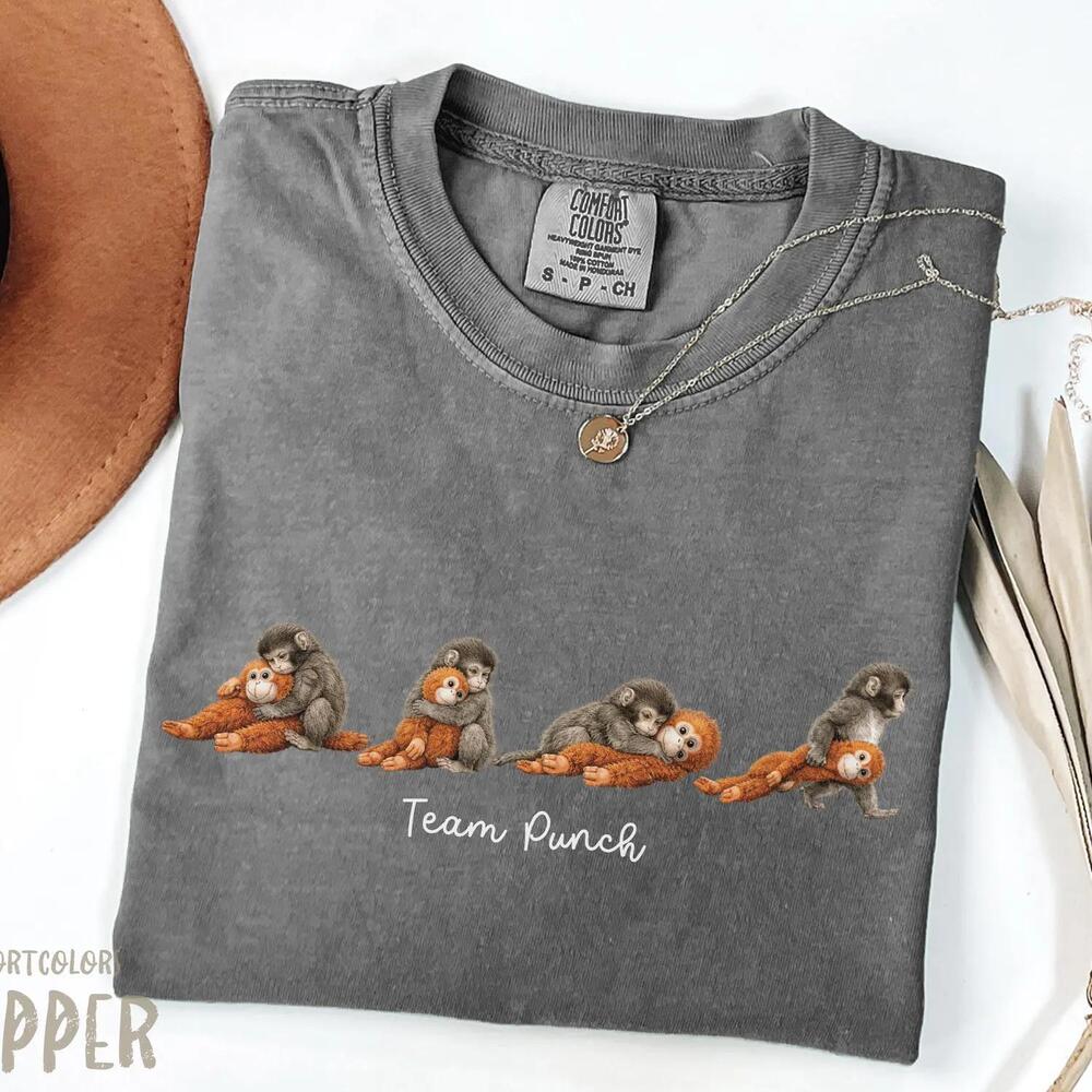 Team Punch T-Shirt, Baby Monkey Punch With Plush Toy t-shirt
